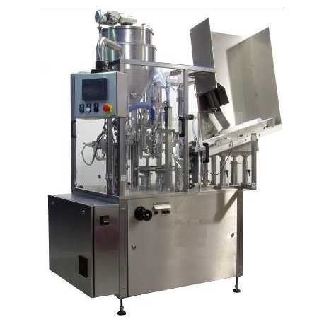 Plastic tubes automatic filling machine - New cosmetic and pharmaceutical industrial equipment