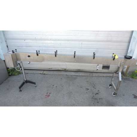 Used industrial stainless steel conveyor of length 2.90 M - Second-hand industrial cosmetic and pharmaceutical equipment